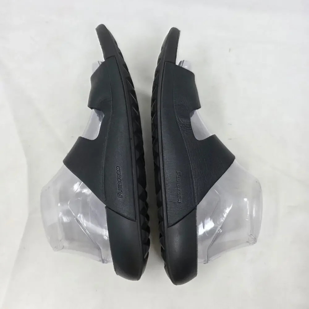 Ecco Phorene Cozmo Black Leather Comfort Slide Sandals Women's US 9